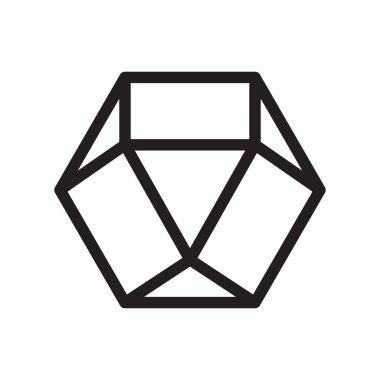 Web ve mobil uygulaması tasarımı, Dodecahedron logo kavramı için beyaz arka plan üzerinde izole dodecahedron simge vektör
