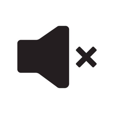 Sessiz simge vektör web ve mobil uygulaması tasarımı, sessiz logo kavramı için izole üzerinde beyaz arka plan