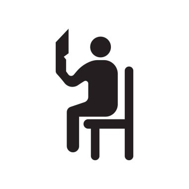 Okuma simge vektör işareti ve beyaz arka plan üzerinde okuma logo kavramı izole sembolü