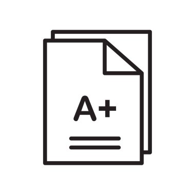 Test simge vektör web ve mobil uygulaması tasarımı, Test logo kavramı için izole üzerinde beyaz arka plan