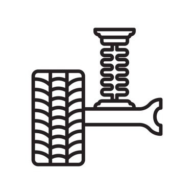 Süspansiyon simge vektör işareti ve üzerinde beyaz backgro izole sembolü