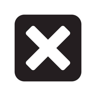 Kapat simgesini vektör web ve mobil uygulaması tasarımı, yakın logo kavramı için izole üzerinde beyaz arka plan