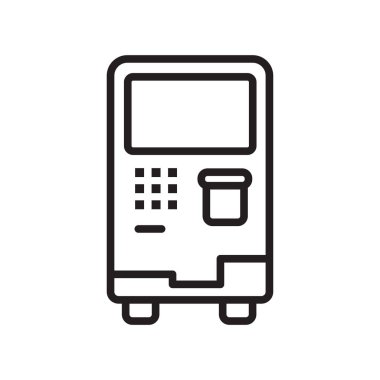 Web ve mobil uygulaması tasarımı, Atm logo kavramı için beyaz arka plan üzerinde izole atm simge vektör