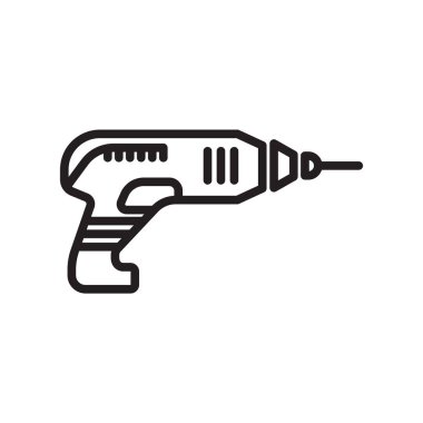 Web ve mobil uygulaması tasarım, matkap logo kavramı için beyaz arka plan üzerinde izole matkap simge vektör