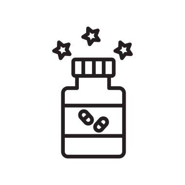 Web ve mobil uygulaması tasarımı, uyuşturucu logo kavramı için beyaz arka plan üzerinde izole uyuşturucu simge vektör