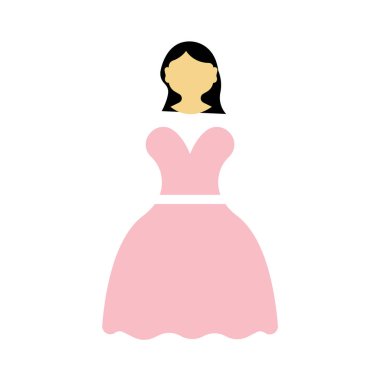 Web ve mobil uygulaması tasarımı, Gelin logo kavramı için beyaz arka plan üzerinde izole gelin simge vektör