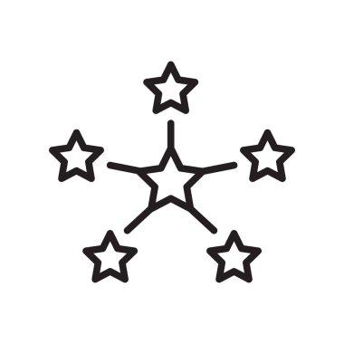 Yıldız simge vektör işareti ve beyaz arka plan üzerinde yıldız logo kavramı izole sembolü