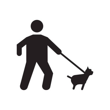 Köpek simge vektör işareti ve köpek logo kavram yürümeye, beyaz arka plan üzerinde izole sembolü yürüyüş