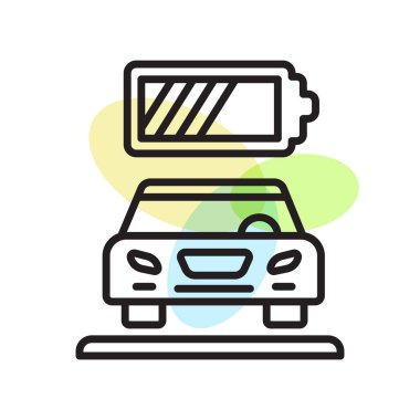 Pil simgesi vektör işareti ve beyaz arka plan üzerinde izole sembolü