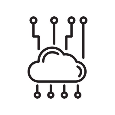 Bulut ağ simge vektör web ve mobil uygulaması tasarımı, bulut ağ logo kavramı için izole üzerinde beyaz arka plan