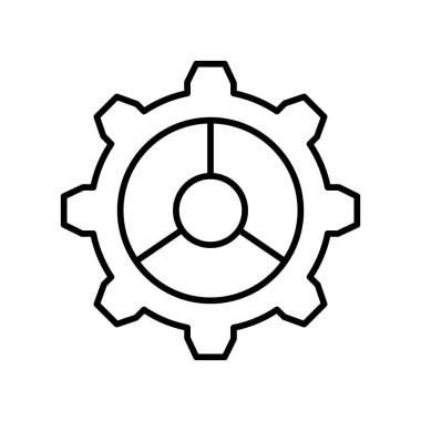 Ayarları simgesi vektör işareti ve beyaz arka plan üzerinde ayarları logo kavramı izole sembolü