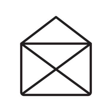 E-posta simgesi üzerinde izole beyaz arka plan web ve mobil uygulaması tasarım, e-posta logo kavramı, anahat simgesini, doğrusal işareti için vektör