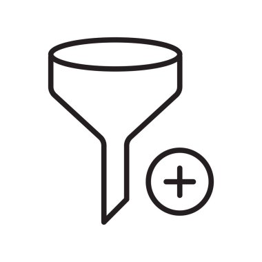 Filtre simgesi üzerinde izole beyaz arka plan web ve mobil uygulaması tasarımı, filtre logo kavramı için vektör