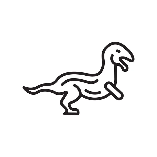 Знак вектора и символ динозавра, изолированные на белой спине — стоковый вектор