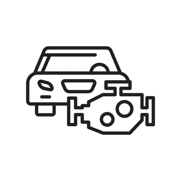 Icono del motor del coche signo vectorial y símbolo aislado en backgro blanco — Vector de stock