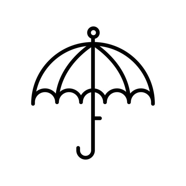 Знак вектора значка зонта и символ изолированы на белом фоне, концепция логотипа зонтика
