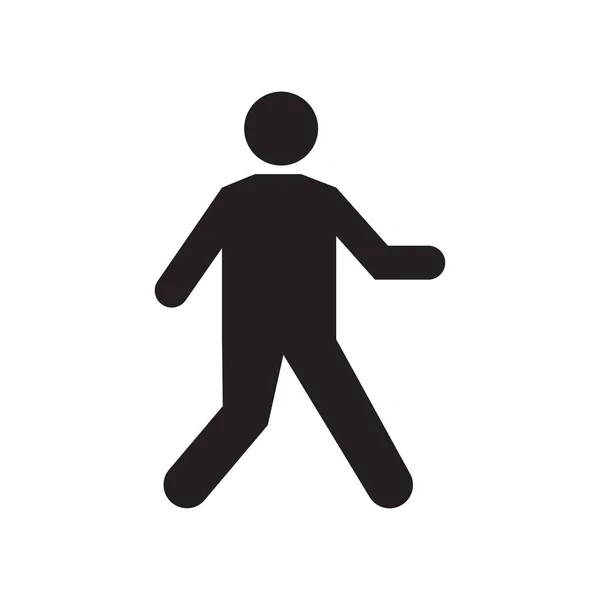 Icono caminante signo vectorial y símbolo aislado sobre fondo blanco, concepto de logotipo caminante — Vector de stock