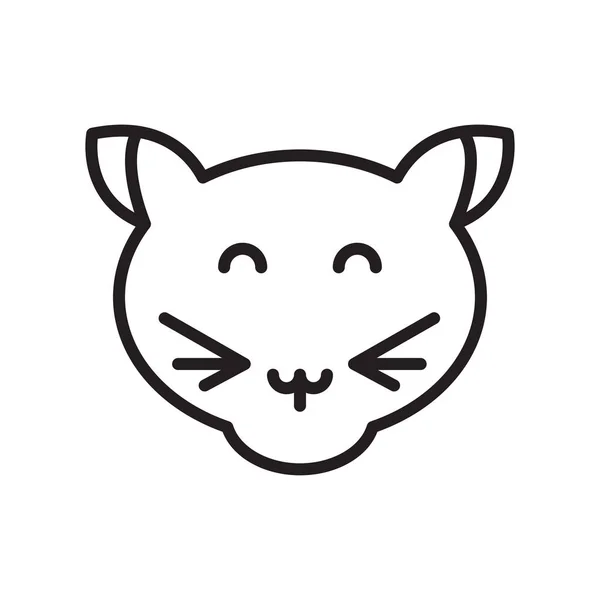 Signo de vector de icono de gato y símbolo aislado sobre fondo blanco, concepto de logotipo de gato, símbolo de contorno, signo lineal, símbolo de contorno, signo lineal — Vector de stock