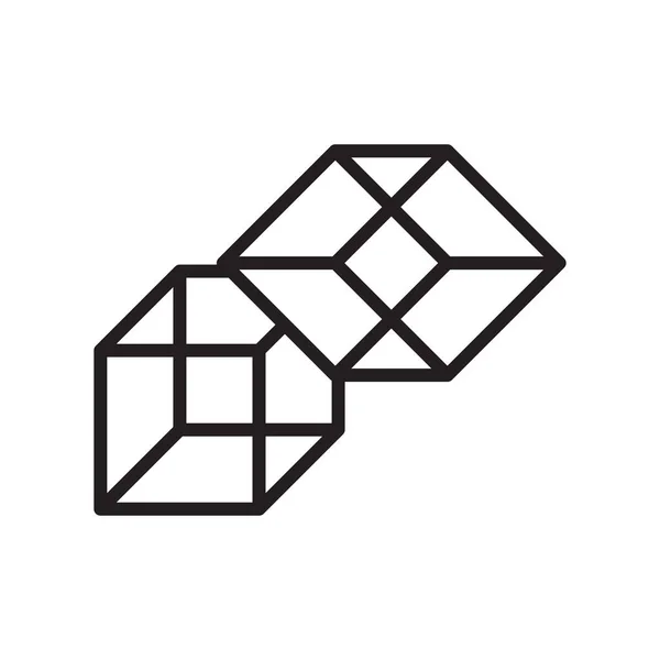 3d κύβο εικονίδιο διάνυσμα σημάδι και σύμβολο που απομονώνονται σε λευκό φόντο — Διανυσματικό Αρχείο