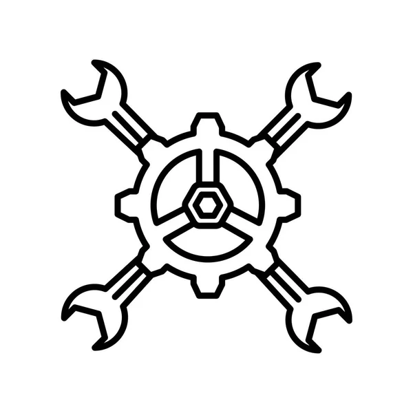 Outillage icône vecteur signe et symbole isolé sur fond blanc, Outils logo concept — Image vectorielle