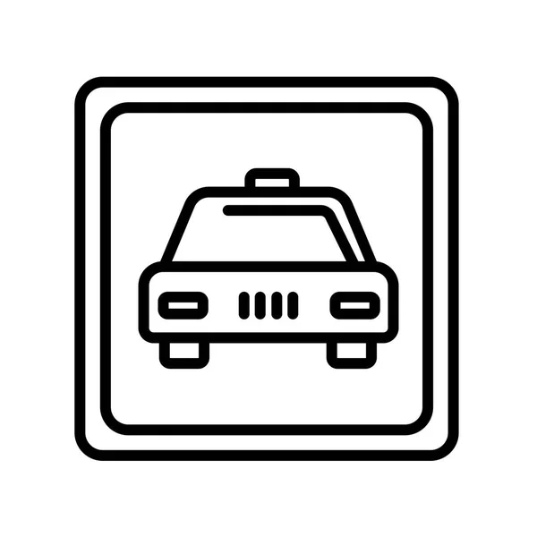 Táxi ícone vetor sinal e símbolo isolado no fundo branco, T — Vetor de Stock
