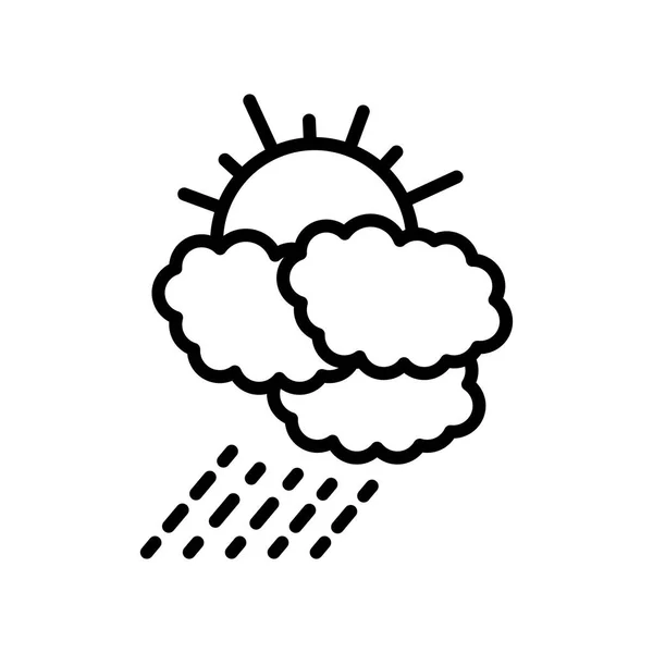 Icono de lluvia de verano signo vectorial y símbolo aislado sobre fondo blanco, concepto de logotipo de lluvia de verano — Vector de stock
