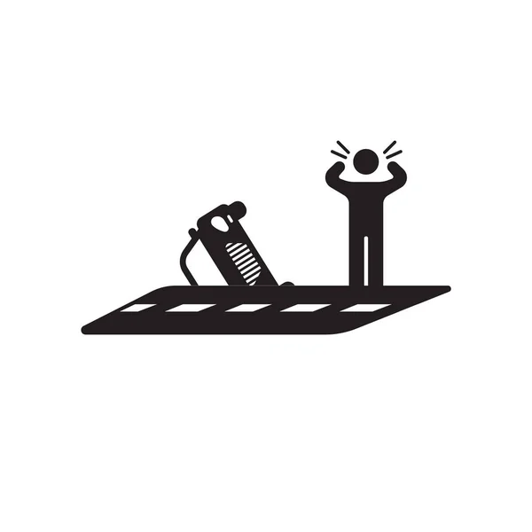 Sinal do vetor do ícone do acidente e símbolo isolado no fundo branco, conceito do logotipo do acidente — Vetor de Stock