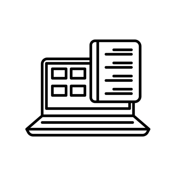 Dizüstü simge vektör işareti ve beyaz arka plan üzerinde Laptop logo kavramı izole sembolü — Stok Vektör