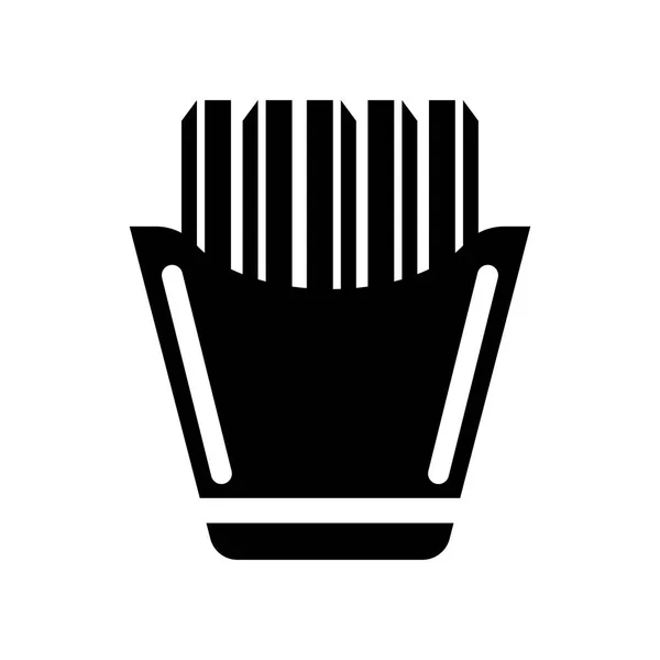 Pommes Frites Box Symbol Vektorzeichen und Symbol isoliert auf weißem b — Stockvektor