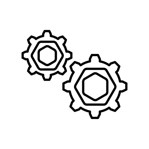 Ayarları simgesi vektör işareti ve beyaz arka plan üzerinde ayarları logo kavramı izole sembolü — Stok Vektör