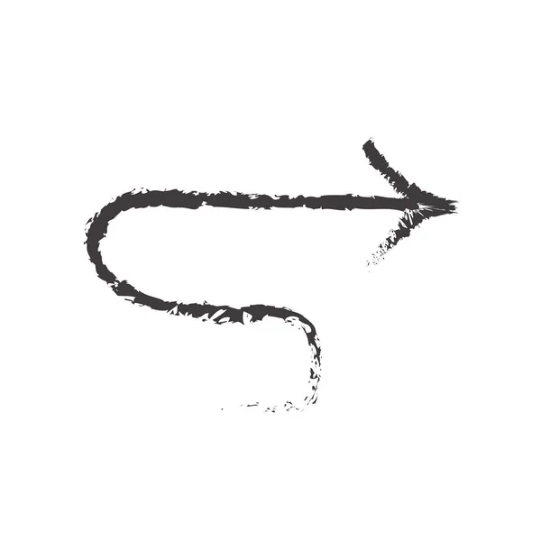 Sinal de vetor ícone de seta esboçado e símbolo isolado no bac branco —  Vetores de Stock