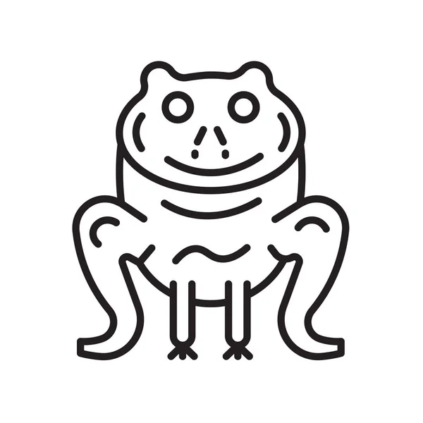 Icône grenouille signe vectoriel et symbole isolé sur fond blanc, F — Image vectorielle