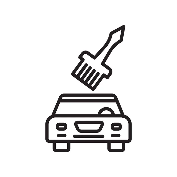 Auto schilderij pictogram vector teken en symbool geïsoleerd op witte backg — Stockvector