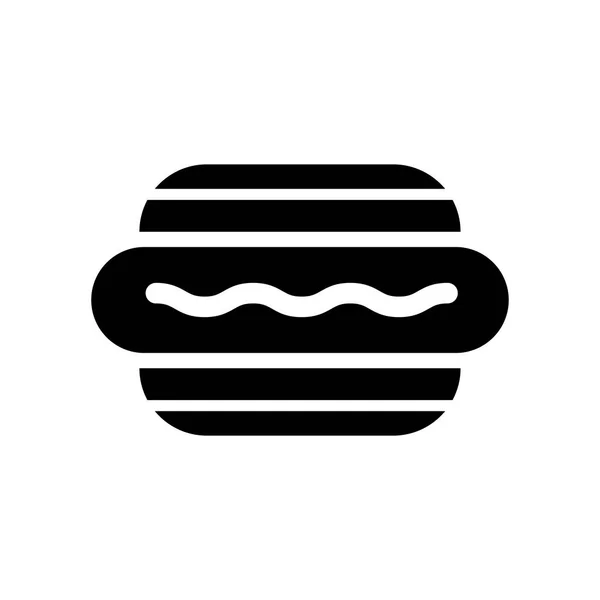 Hotdog y pan icono signo vectorial y símbolo aislado en blanco b — Vector de stock