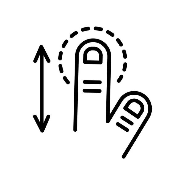 Appuyez sur icône signe vectoriel et symbole isolé sur fond blanc, Ta — Image vectorielle