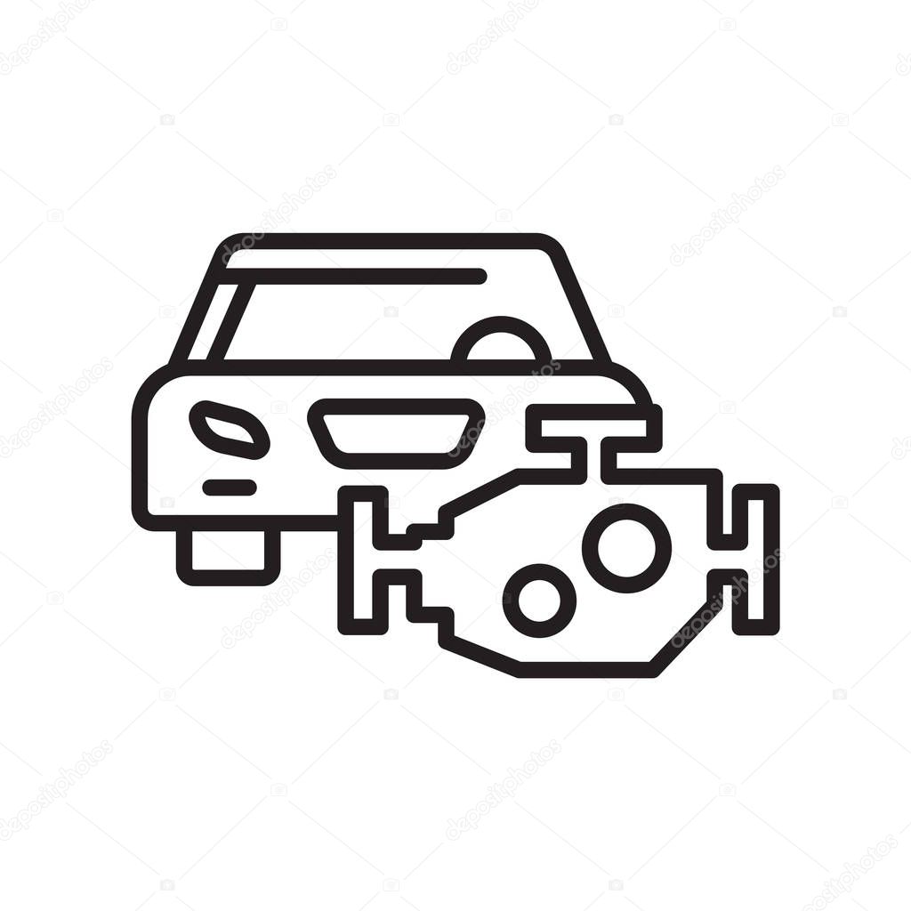 Car engine icon vector isolated on white background for your web and mobile app design, Car engine logo concept