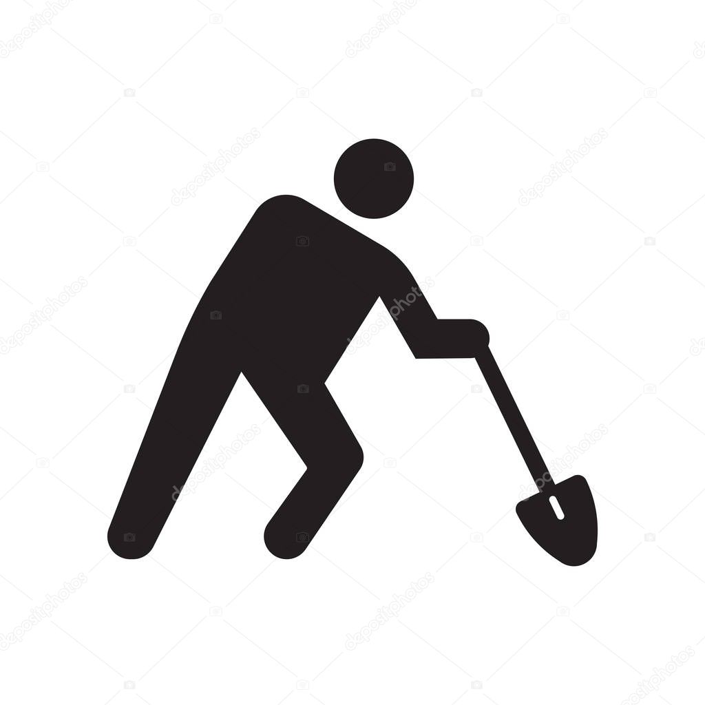 Worker icon vector isolated on white background for your web and mobile app design, Worker logo concept