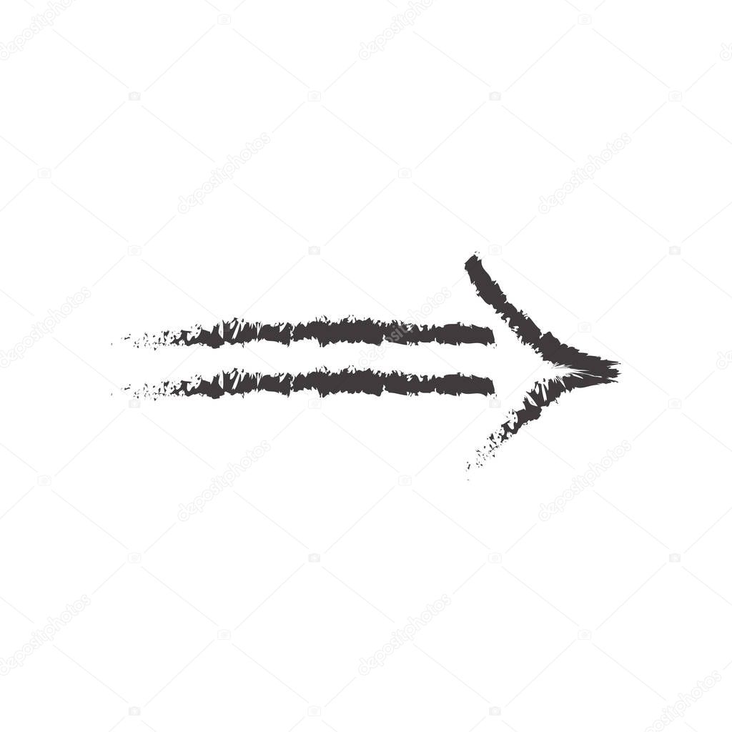 Sketched arrow icon vector isolated on white background for your web and mobile app design, Sketched arrow logo concept