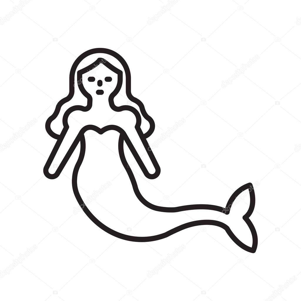 Mermaid icon vector isolated on white background for your web and mobile app design, Mermaid logo concept