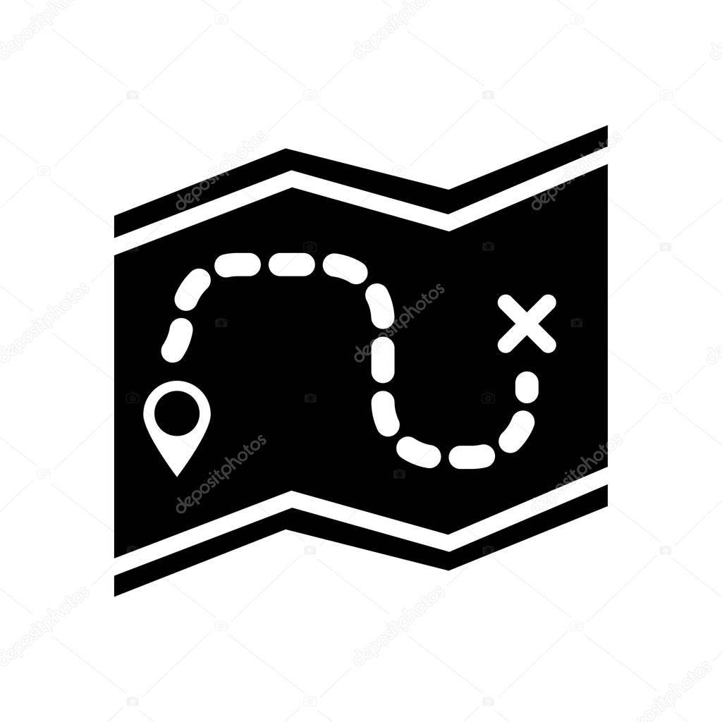 Treasure map with X icon vector isolated on white background for your web and mobile app design, Treasure map with X logo concept