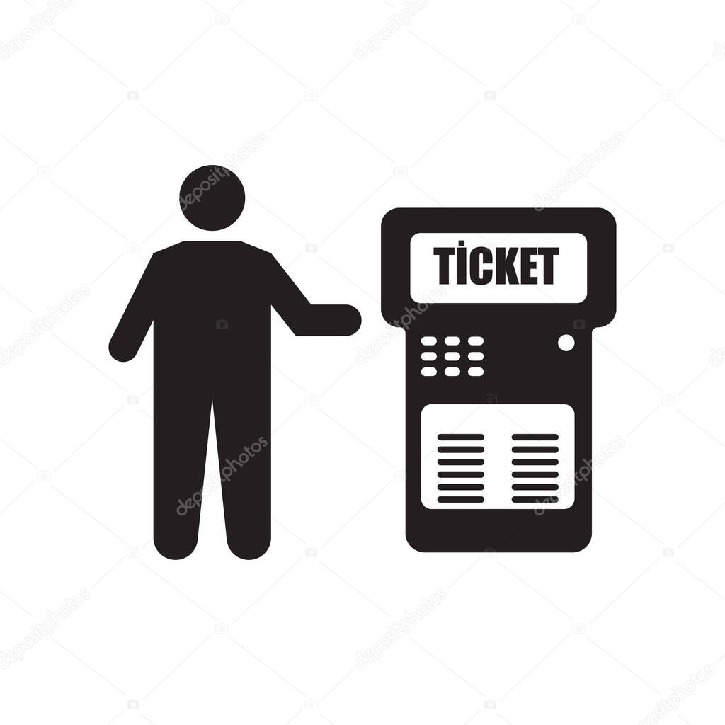 Ticket machine icon vector isolated on white background for your web and mobile app design, Ticket machine logo concept