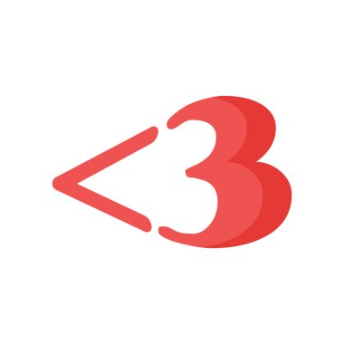 Web ve mobil uygulaması tasarımı, aşk logo kavramı için beyaz arka plan üzerinde izole simge vektör seviyorum