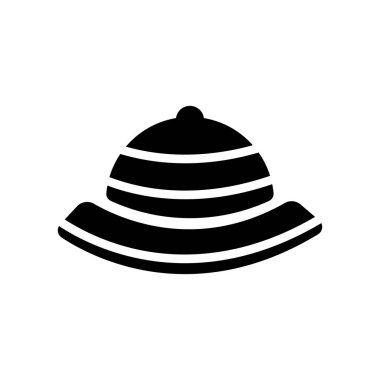 Web ve mobil uygulaması tasarımı, şapka logo kavramı için beyaz arka plan üzerinde izole şapka simge vektör