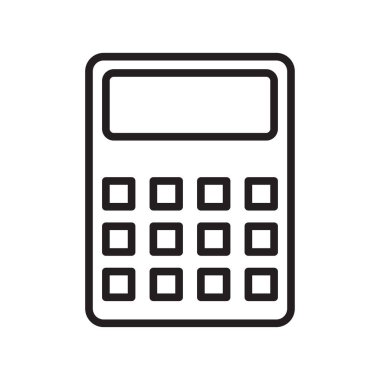 Web ve mobil uygulaması tasarımı, hesap makinesi logo kavramı için beyaz arka plan üzerinde izole hesap makinesi simge vektör