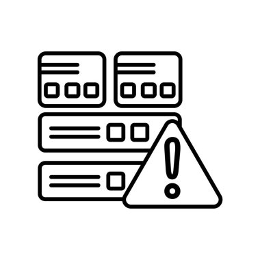 Server simge vektör işareti ve beyaz arka plan üzerinde sunucu logo kavramını izole sembolü