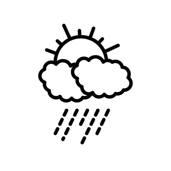 Mattina pioggia icona vettore segno e simbolo isolato su sfondo bianco, Mattina pioggia logo concetto — Vettoriale Stock