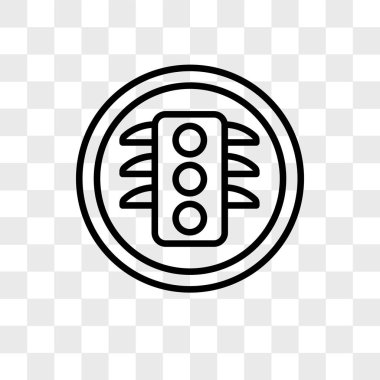 Saydam arka plan üzerinde Tr izole trafik ışığı vektör simgesi