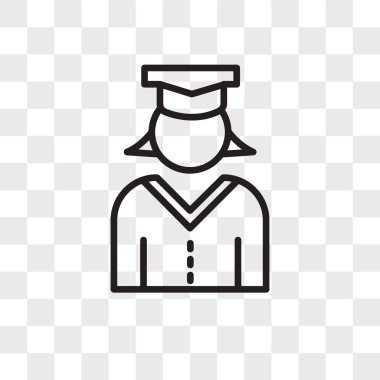 Saydam arka plan üzerinde Graduat izole lisansüstü vektör simgesi