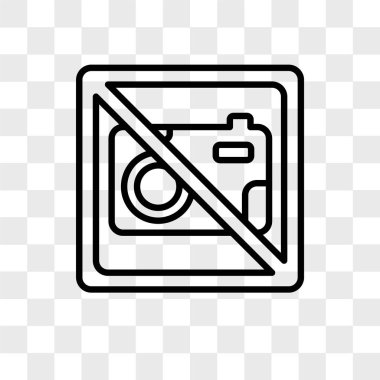 Saydam arka plan üzerinde hiçbir phot izole fotoğraf vektör simge yok