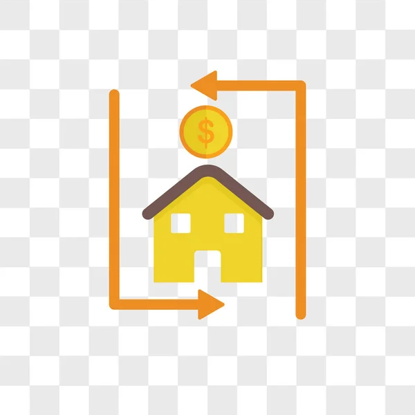 Icône vectorielle de prêt hypothécaire isolé sur fond transparent, Mo — Image vectorielle